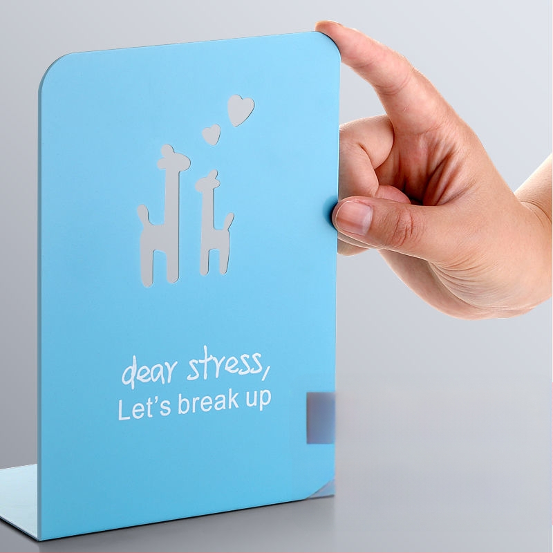 Metalo knygų stovas su skyrikliu ir klipu - Modelis C30504, Reverse, geležinis stalo knygų laikiklis, 430 g