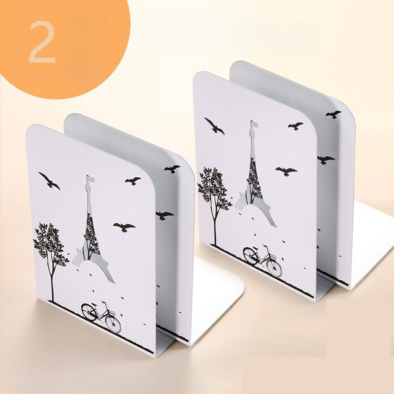 Metalo knygų stovas su skyrikliu ir klipu - Modelis C30504, Reverse, geležinis stalo knygų laikiklis, 430 g