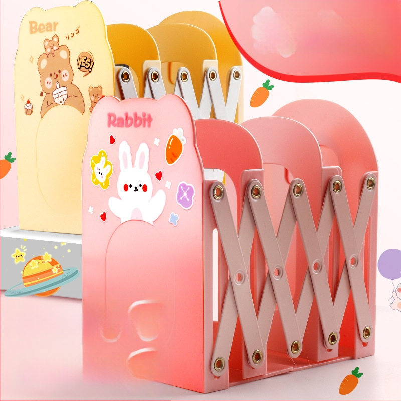 Animacinis ištraukiamas knygų laikiklis biurui, PET medžiaga, HC-9696, vienas pakuotėje, dovana paruošta