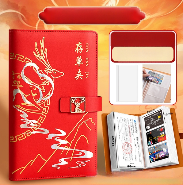 Real Week odinis daugiapuslapių klips dokumentų saugojimui su elnio galvos motyvu ir pritaikomu logotipu