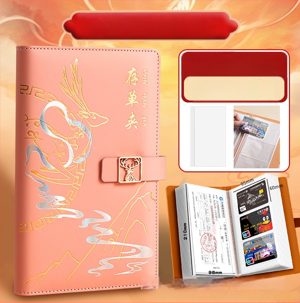 Real Week odinis daugiapuslapių klips dokumentų saugojimui su elnio galvos motyvu ir pritaikomu logotipu