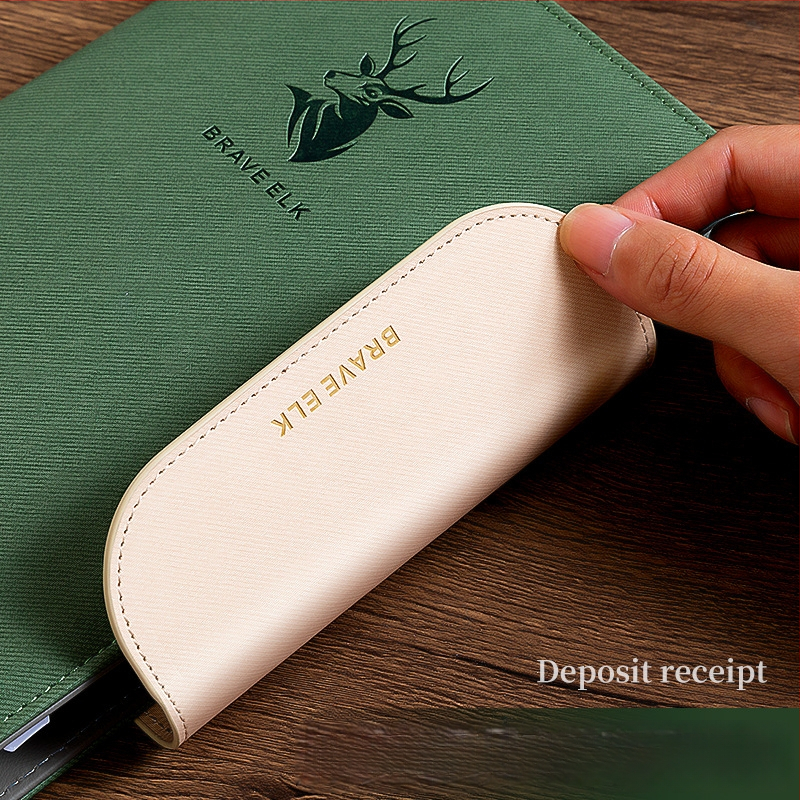 Real Week odinis daugiapuslapių klips dokumentų saugojimui su elnio galvos motyvu ir pritaikomu logotipu