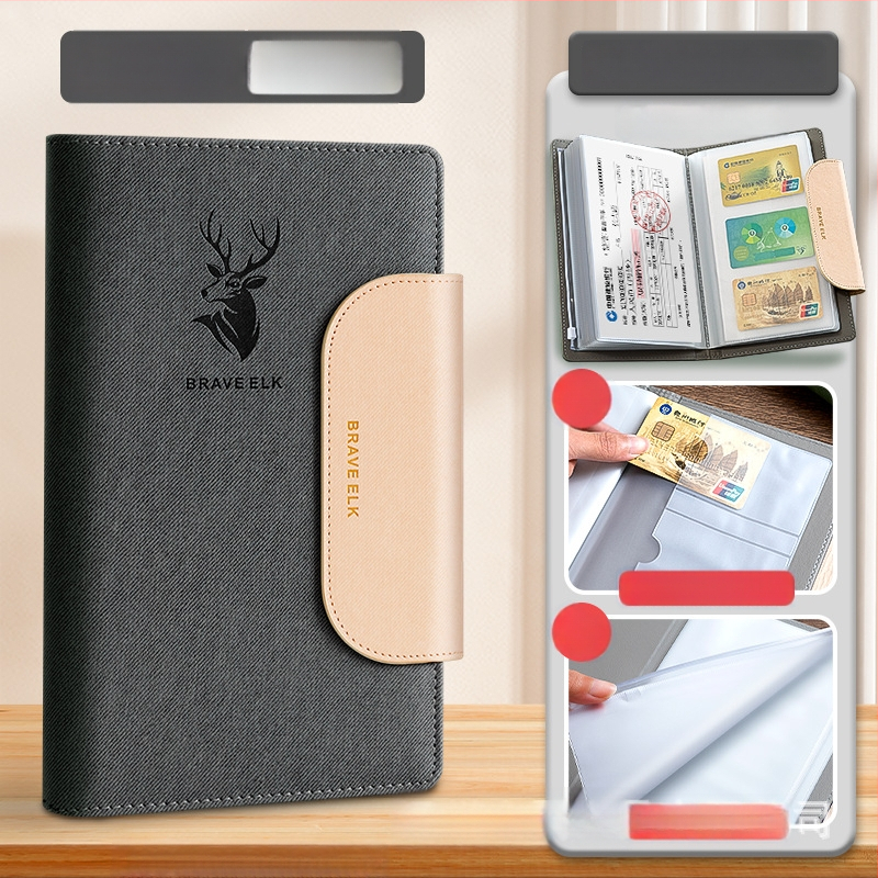 Real Week odinis daugiapuslapių klips dokumentų saugojimui su elnio galvos motyvu ir pritaikomu logotipu