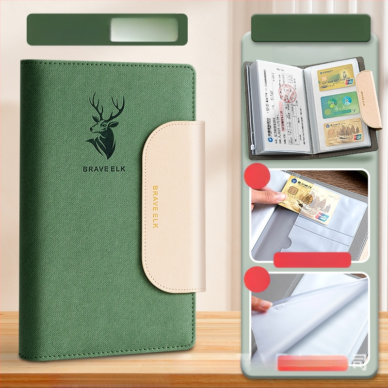 Real Week odinis daugiapuslapių klips dokumentų saugojimui su elnio galvos motyvu ir pritaikomu logotipu