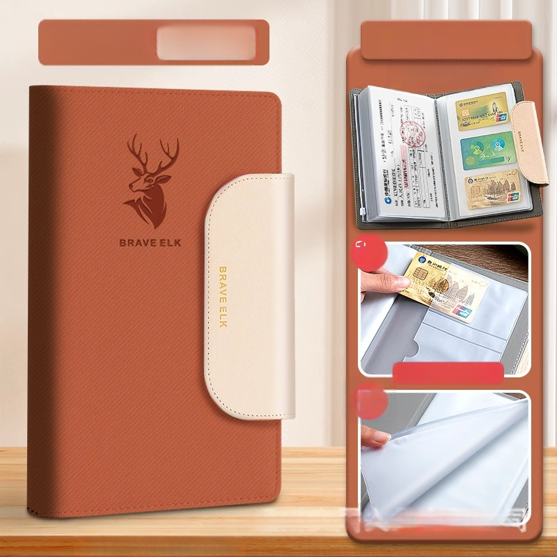 Real Week odinis daugiapuslapių klips dokumentų saugojimui su elnio galvos motyvu ir pritaikomu logotipu