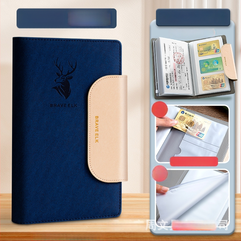 Real Week odinis daugiapuslapių klips dokumentų saugojimui su elnio galvos motyvu ir pritaikomu logotipu