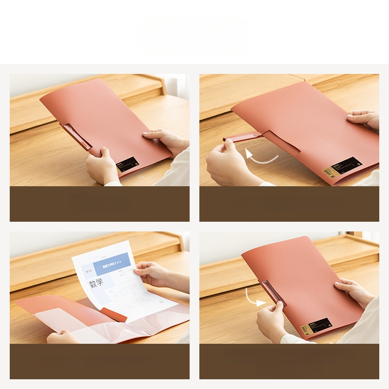 Times Good SD-N313 A4 dokumentų bylų dėklas su vieno spaustuko segtuvu, plastmasinis, logotipas spausdintas, pritaikymas