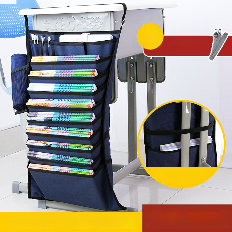 Darbo stalo pakabinama knygų dėžutė su neslidžia virve, Oxford audinys, daugiasluoksiai skyreliai (5/8/11 sluoksnių)