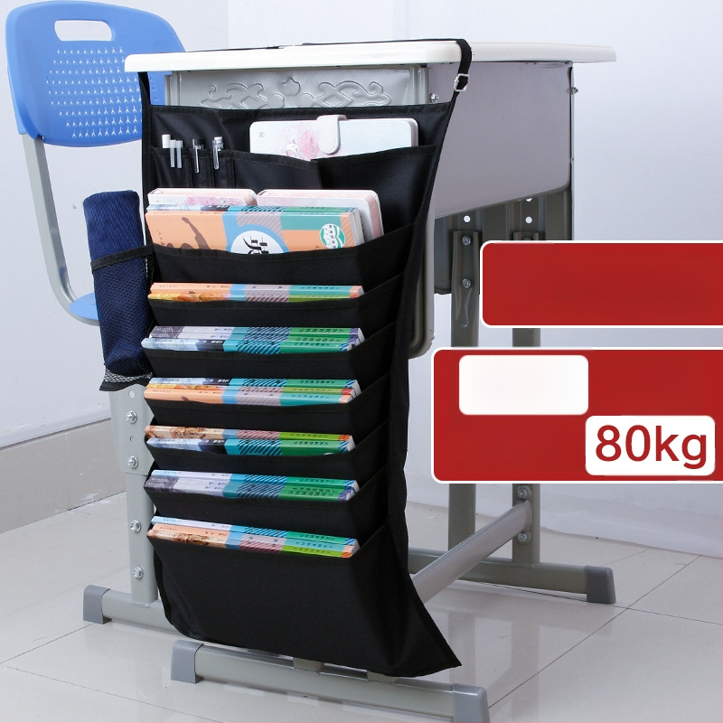 Darbo stalo pakabinama knygų dėžutė su neslidžia virve, Oxford audinys, daugiasluoksiai skyreliai (5/8/11 sluoksnių)