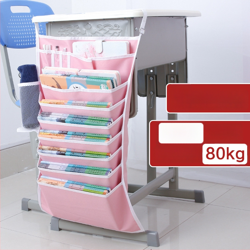 Darbo stalo pakabinama knygų dėžutė su neslidžia virve, Oxford audinys, daugiasluoksiai skyreliai (5/8/11 sluoksnių)