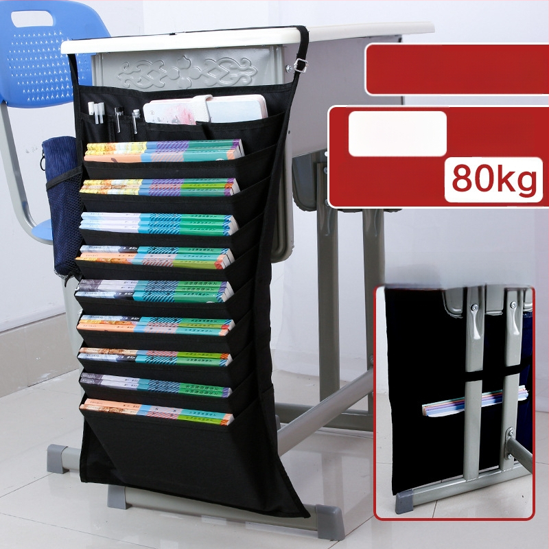 Darbo stalo pakabinama knygų dėžutė su neslidžia virve, Oxford audinys, daugiasluoksiai skyreliai (5/8/11 sluoksnių)