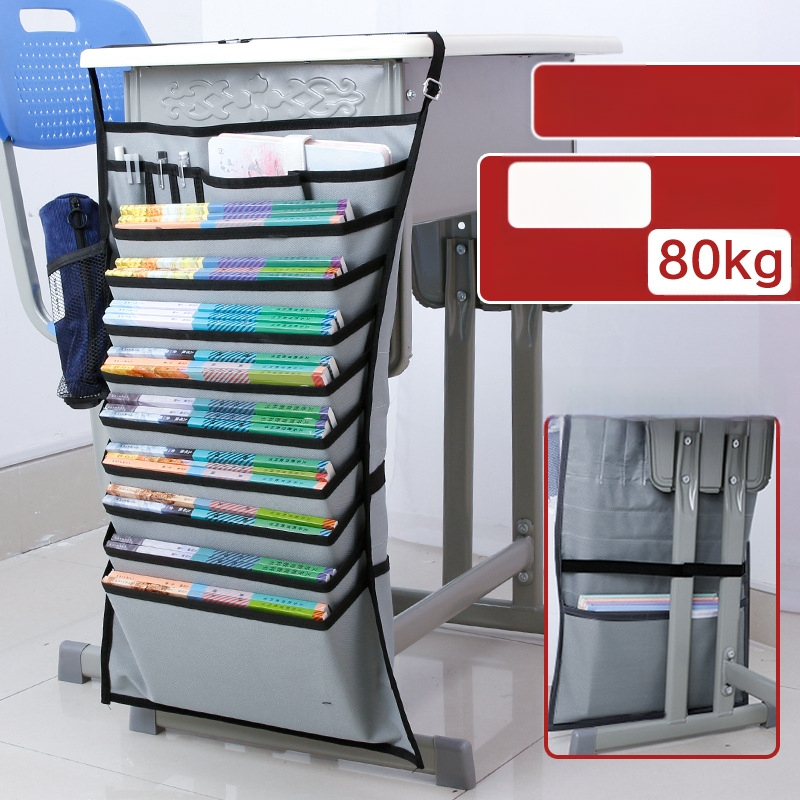 Darbo stalo pakabinama knygų dėžutė su neslidžia virve, Oxford audinys, daugiasluoksiai skyreliai (5/8/11 sluoksnių)