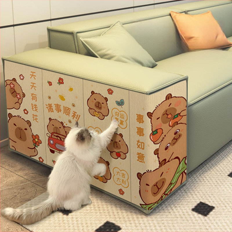 Water Wood Vertikalus sieninis kačių įbrėžimų plokštė – atspari dėvėjimui, nepalieka plaukų, lipnus sienos lipdukas, Medžiaga: kilpinis audinys, mielas stilius