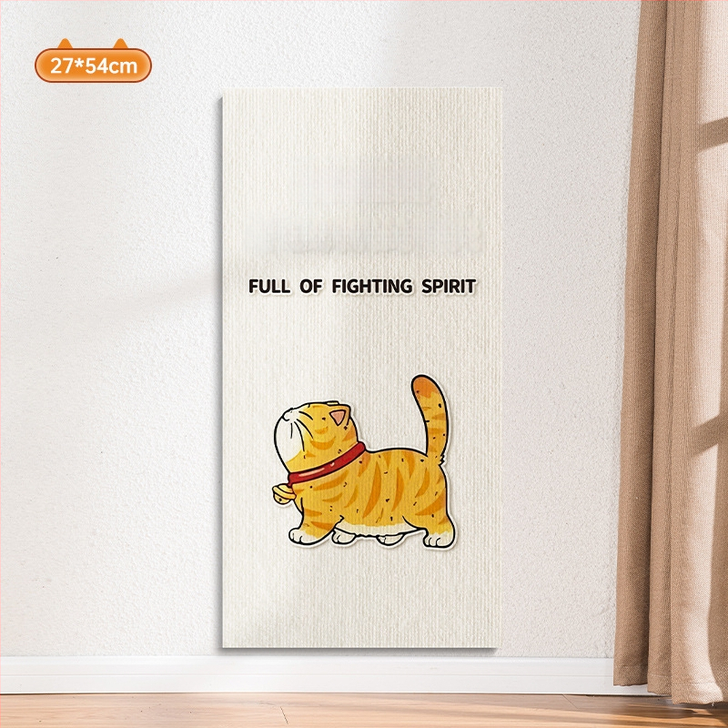 Water Wood Vertikalus sieninis kačių įbrėžimų plokštė – atspari dėvėjimui, nepalieka plaukų, lipnus sienos lipdukas, Medžiaga: kilpinis audinys, mielas stilius