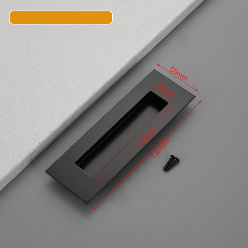 Slėptas nerūdijančio plieno slankio durų rankena, įmontuota, tekstūruota danga, modernus minimalistinis stilius