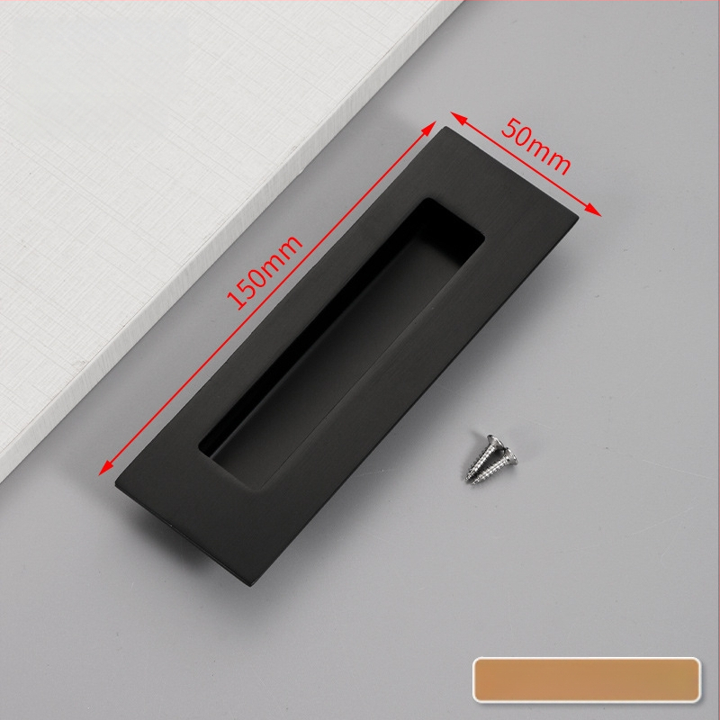 Slėptas nerūdijančio plieno slankio durų rankena, įmontuota, tekstūruota danga, modernus minimalistinis stilius