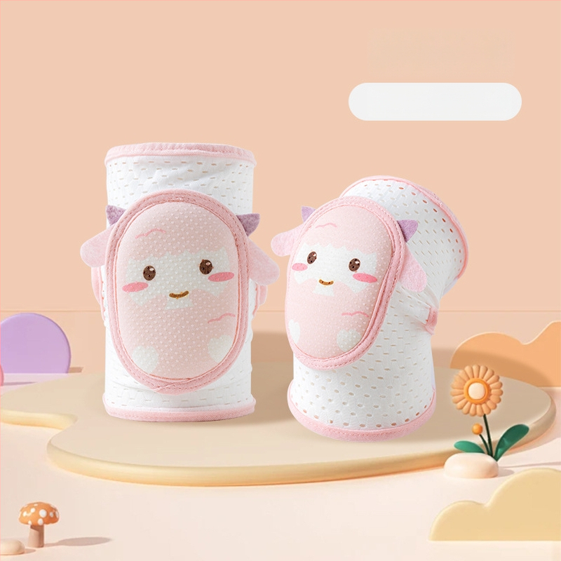 Vaikų kelių ir alkūnių apsaugos, reguliuojamos, kvėpuojantis tinklas, skirta ropoti ir vaikščioti, vasaros versija