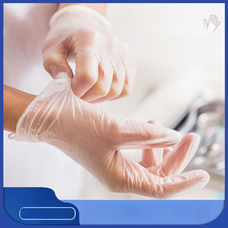 Ühekordsed PVC kinnad, toidukvaliteediga, läbipaistvad ja paksendatud, iluteenindusele ja juuksuritele, 50 paari