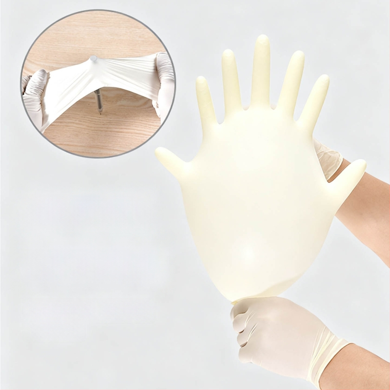 Mannon vienkartinės lateks pirštinės, aukštos elastingumo, be miltelių, švariose patalpose (klasė 1000), medicininėms apžiūroms