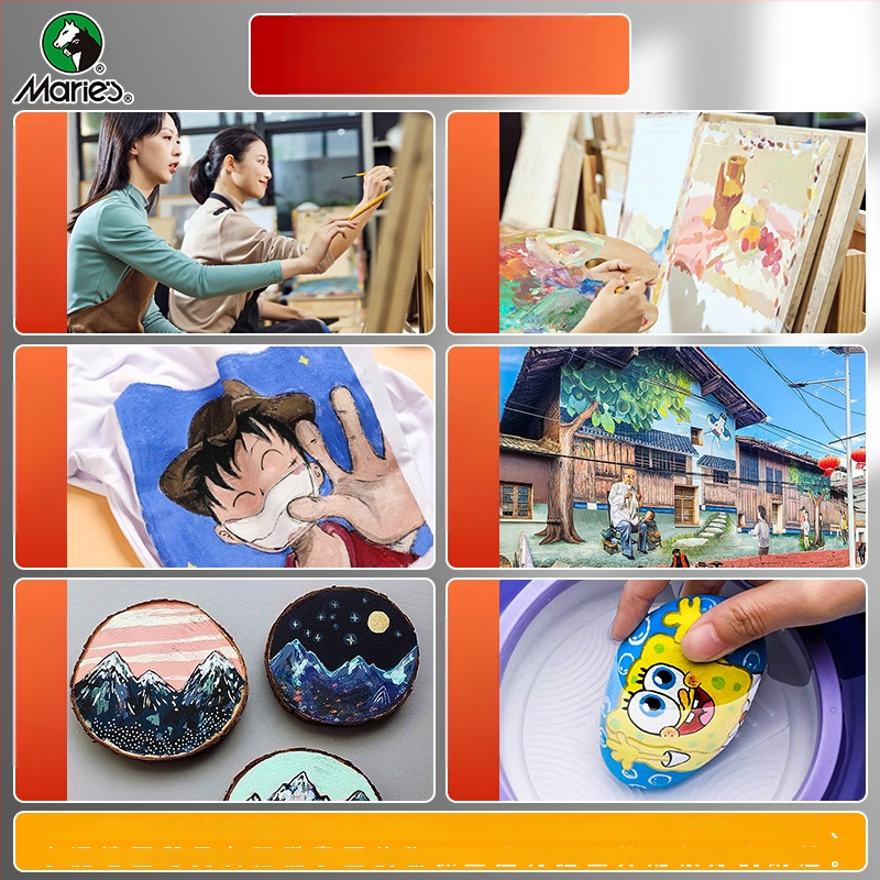 Sada akrylových farieb Marley/Marie’s, 30 ml, v balení v krabici, na akrylovú a gouache maľbu