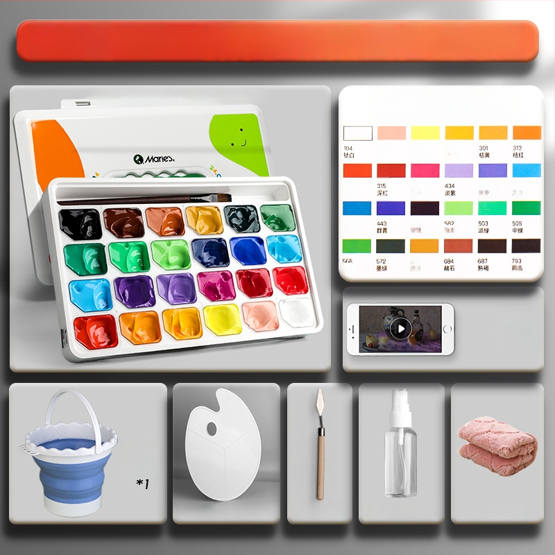 Sada akrylových farieb Marley/Marie’s, 30 ml, v balení v krabici, na akrylovú a gouache maľbu