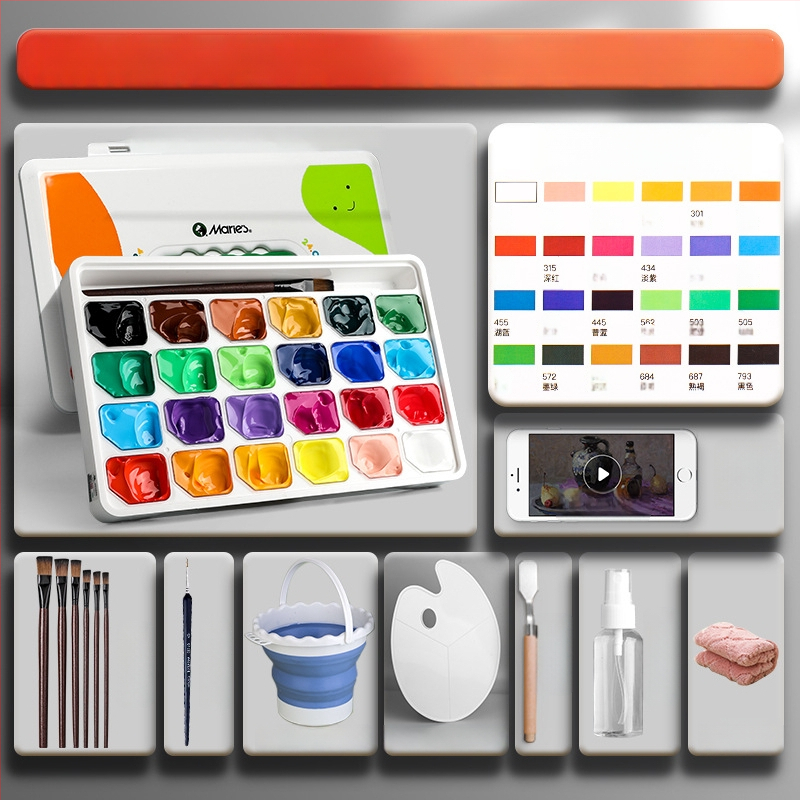 Sada akrylových farieb Marley/Marie’s, 30 ml, v balení v krabici, na akrylovú a gouache maľbu