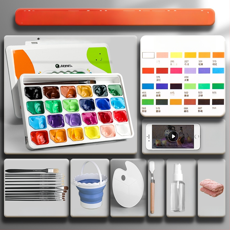 Sada akrylových farieb Marley/Marie’s, 30 ml, v balení v krabici, na akrylovú a gouache maľbu