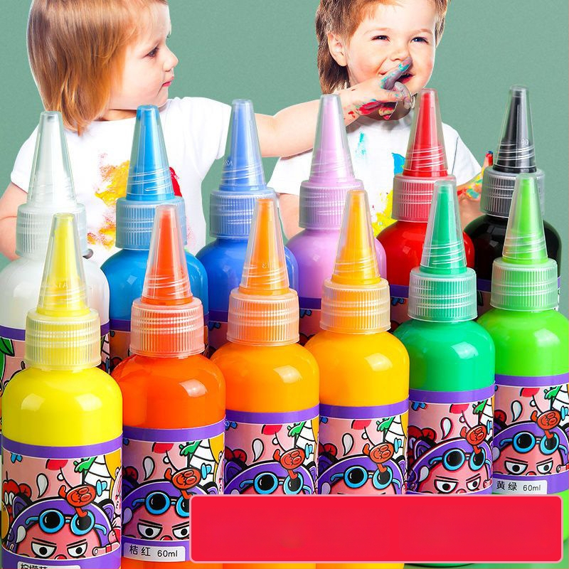 Detská gouášová farba na maľovanie prstami – fľaštička, Značka Shang Yatu, Materiál: gouáš, Výrobca: Linyi, Shandong