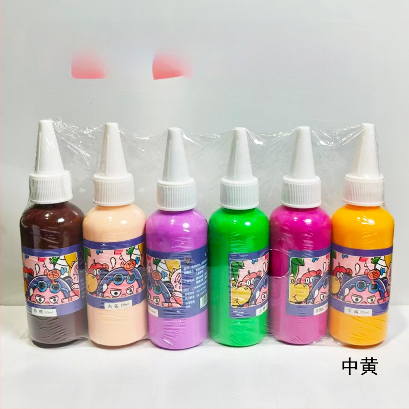 Detská gouášová farba na maľovanie prstami – fľaštička, Značka Shang Yatu, Materiál: gouáš, Výrobca: Linyi, Shandong