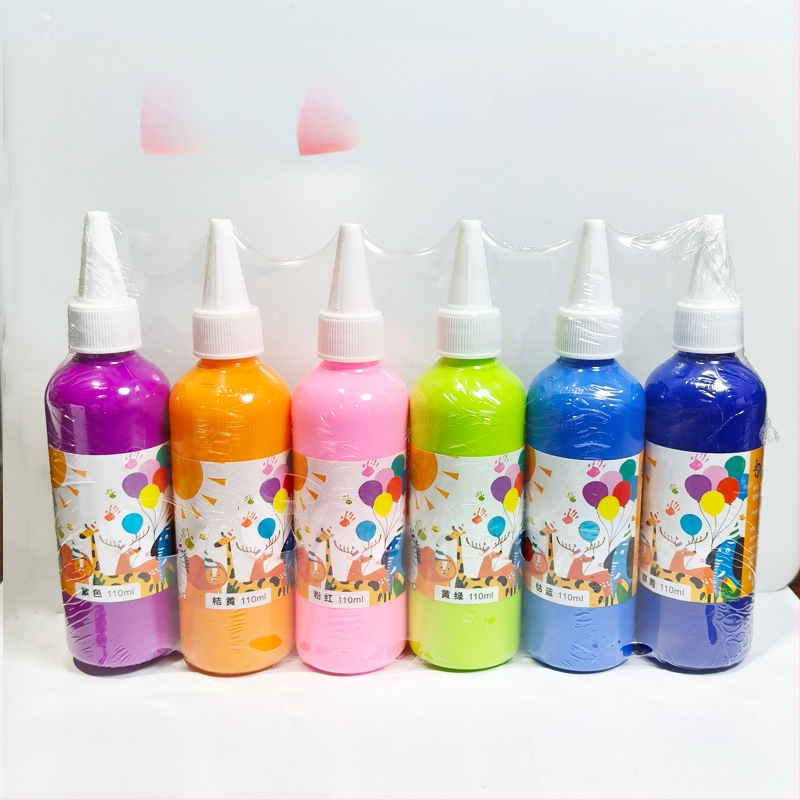 Detská gouášová farba na maľovanie prstami – fľaštička, Značka Shang Yatu, Materiál: gouáš, Výrobca: Linyi, Shandong