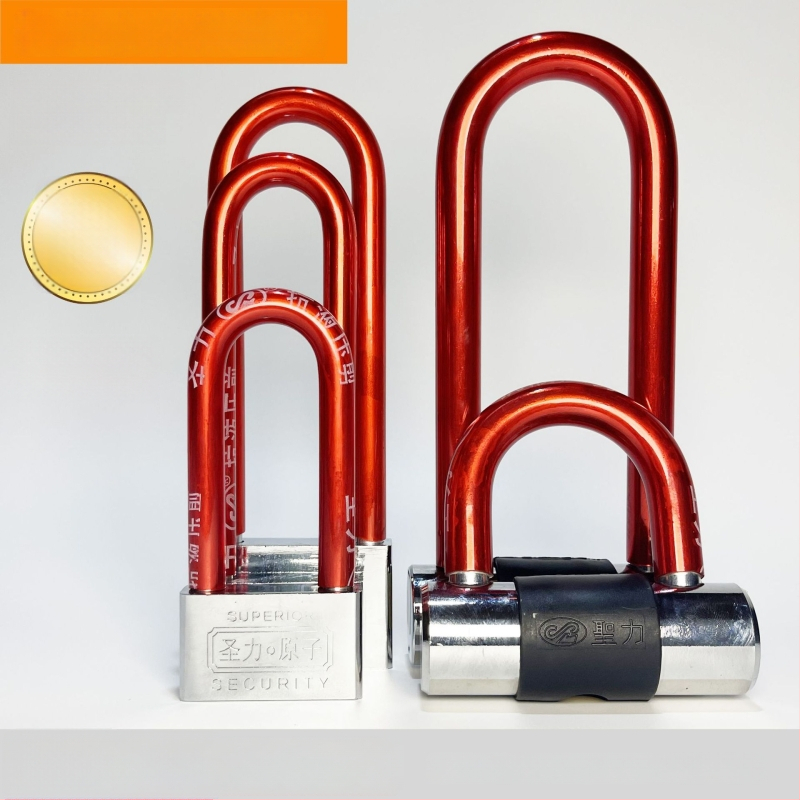 Pramoninis U formos dalijamasis užraktas dviratinėms, motociklams ir elektriniams dviračiams – Geležis, Modelis 106, Holy Power, 30–640 g