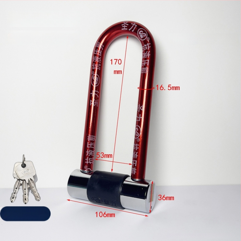 Pramoninis U formos dalijamasis užraktas dviratinėms, motociklams ir elektriniams dviračiams – Geležis, Modelis 106, Holy Power, 30–640 g