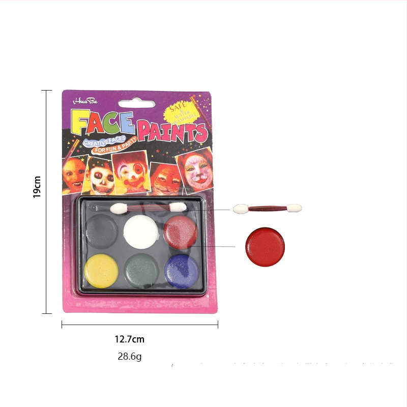 Boyixuan Set na maľovanie tváre a tela – vodou riediteľný krém, rýchle sušenie, ľahké umývanie, osem odtieňov, Halloween.