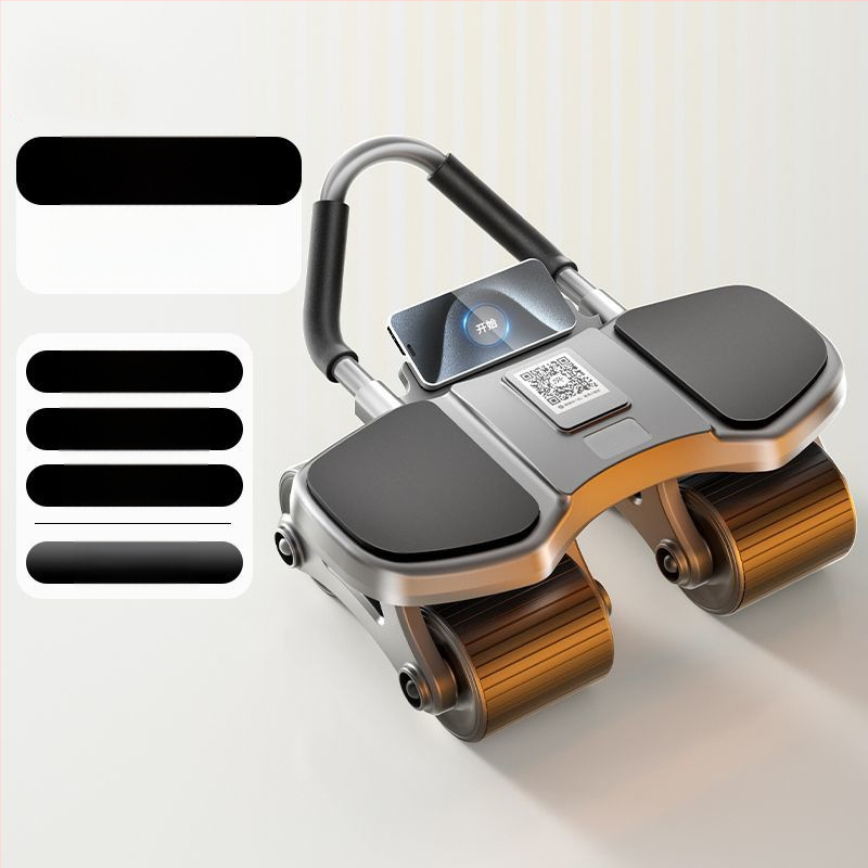 Nelja ratta Ab Wheel automaatse tagasipöördumisega – mitte kokkupandav, mudel: Four-wheel Flat Plate Support Ab Wheel, kaal 2,3 kg, sobib kontorisse, koju ja välitingimustesse