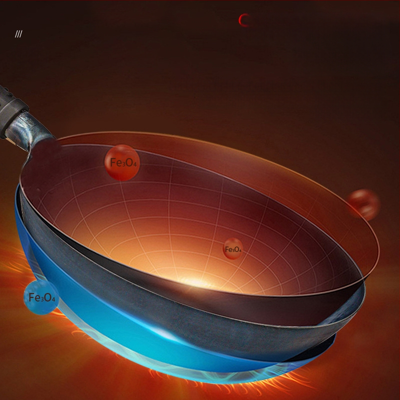 Ketaus wok su dvigubu dugnu, be dangos, stiklinis dangtelis, universalus dujų ir indukcinių viryklių