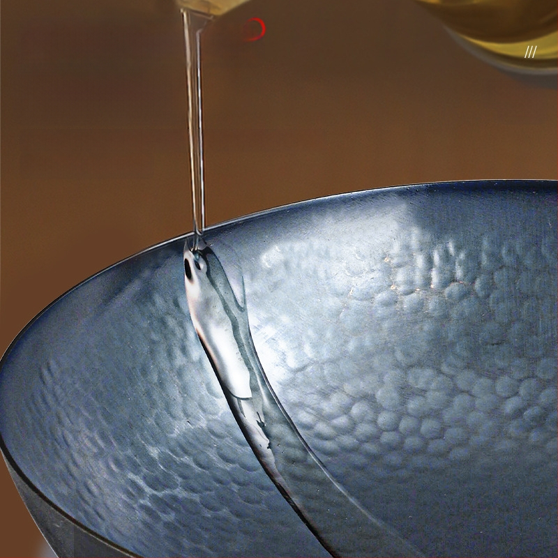 Ketaus wok su dvigubu dugnu, be dangos, stiklinis dangtelis, universalus dujų ir indukcinių viryklių