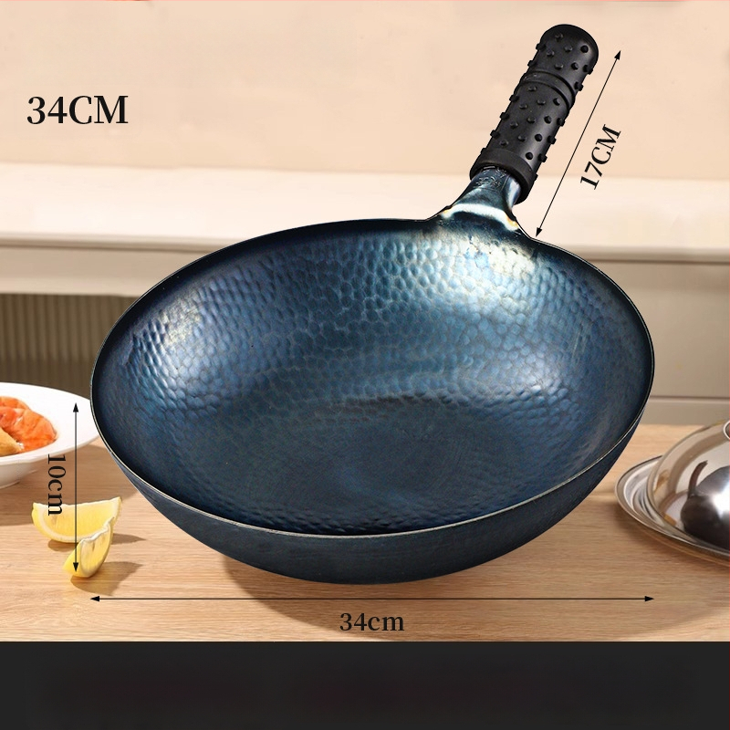 Ketaus wok su dvigubu dugnu, be dangos, stiklinis dangtelis, universalus dujų ir indukcinių viryklių