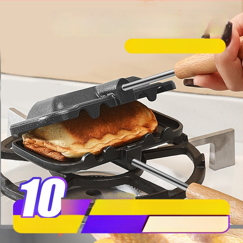 Dvivėrė sumuštinių kepimo keptuvė iš aliuminio lydinio su teflono danga, japonų stilius, 4 vnt. rinkinys, 2023 m. žiemos leidimas.