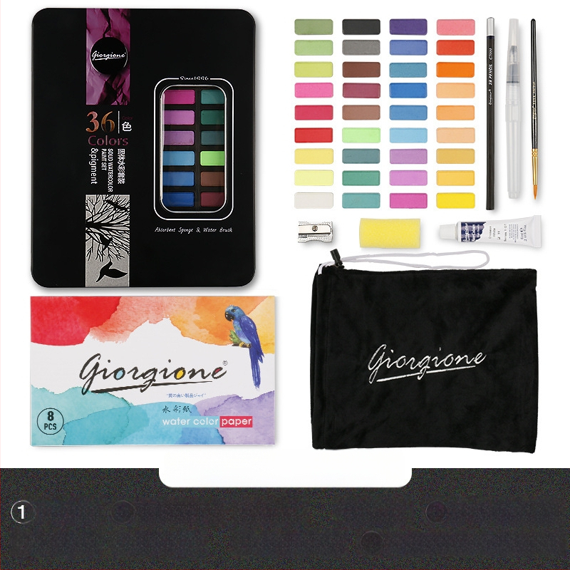 Giorgione pevný set akvarelov, 9 kusov, na maľovanie vodovými farbami