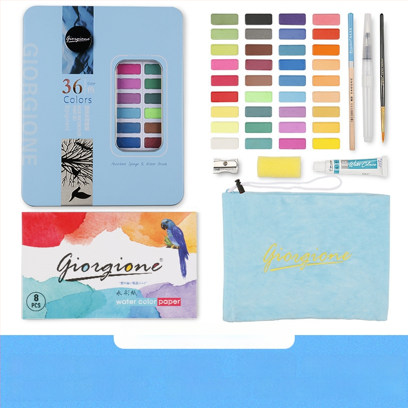 Giorgione pevný set akvarelov, 9 kusov, na maľovanie vodovými farbami