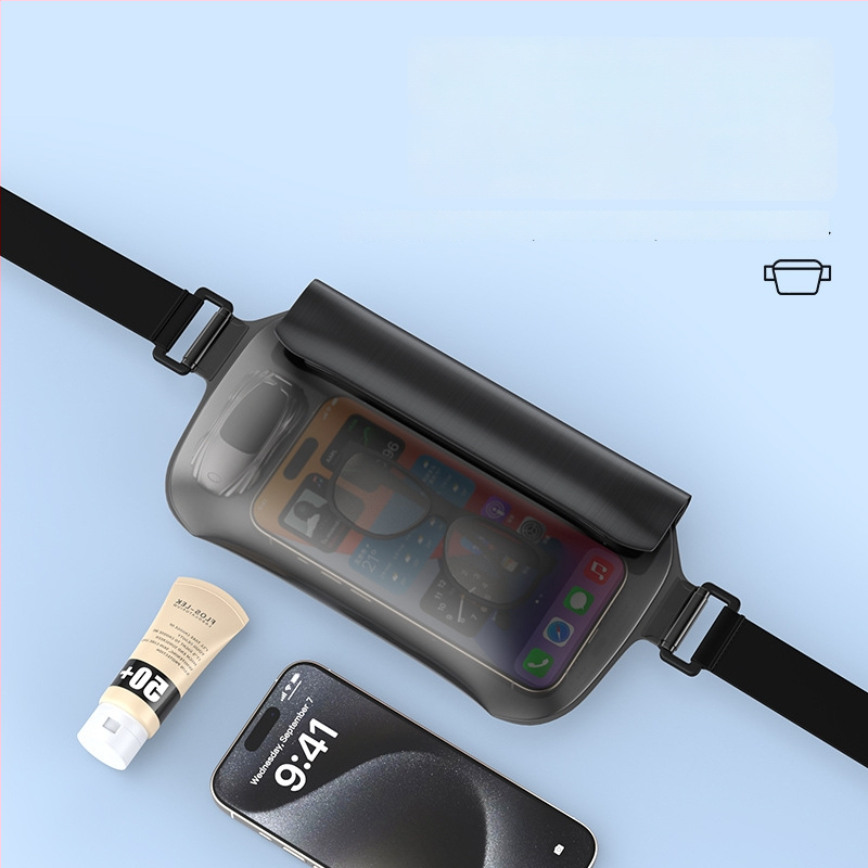 Veekindel vöörihma kott ujumiseks ja vabaajategevusteks — TPU materjal, 0,8 l maht, veekindel kangas