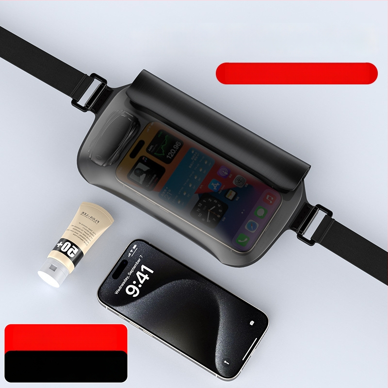 Veekindel vöörihma kott ujumiseks ja vabaajategevusteks — TPU materjal, 0,8 l maht, veekindel kangas