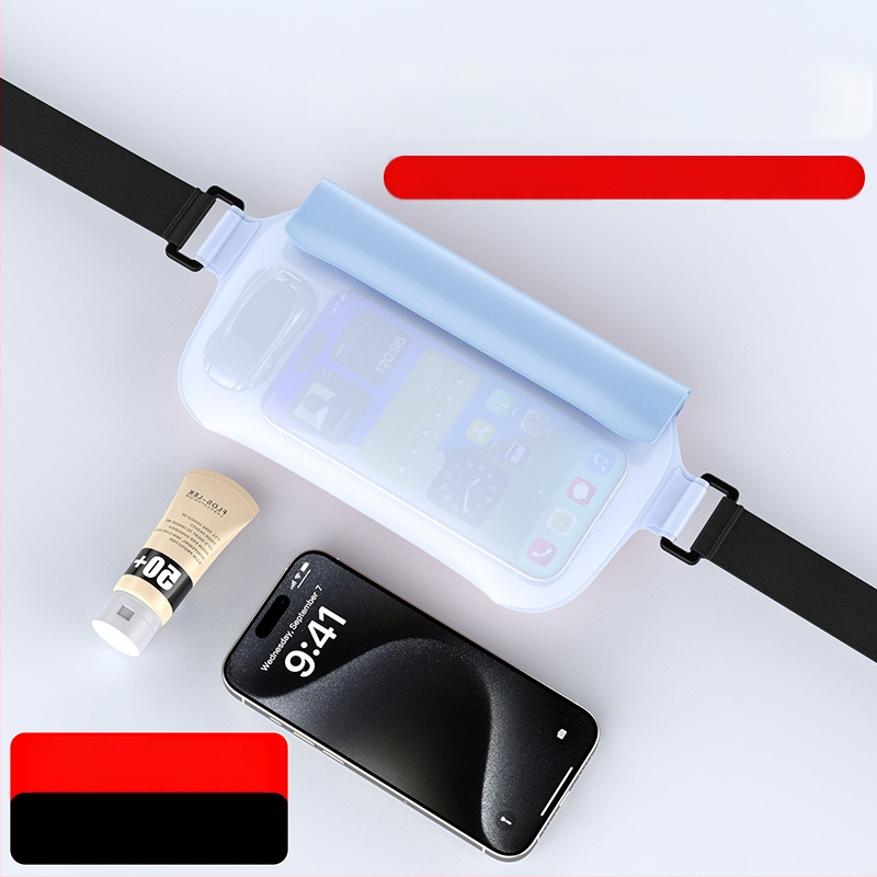 Veekindel vöörihma kott ujumiseks ja vabaajategevusteks — TPU materjal, 0,8 l maht, veekindel kangas