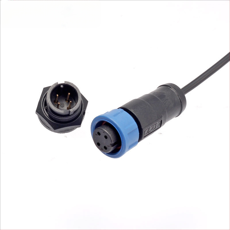 EAE E10 atspari vandeniui gatvės apšvietimo jungtis su auksu padengtais kontaktais, PA66 nailono izoliacija, 2–12 branduolių