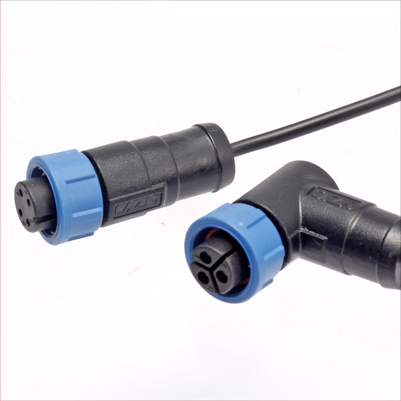 EAE E10 atspari vandeniui gatvės apšvietimo jungtis su auksu padengtais kontaktais, PA66 nailono izoliacija, 2–12 branduolių