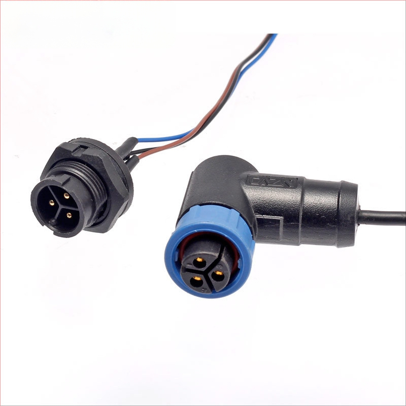 EAE E10 atspari vandeniui gatvės apšvietimo jungtis su auksu padengtais kontaktais, PA66 nailono izoliacija, 2–12 branduolių