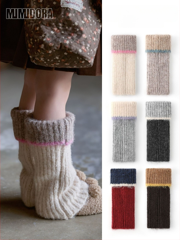 Laste sokid talveks – paksud, fliisvooder, kudumid, polüester, pikk toru