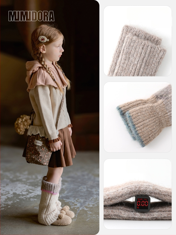 Laste sokid talveks – paksud, fliisvooder, kudumid, polüester, pikk toru