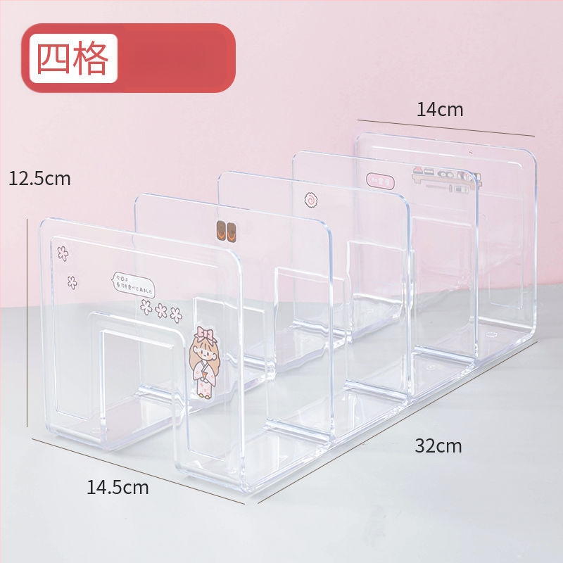 Plastikinis knygų laikiklis su daugiapakopine pertvara biure – modelis 388, grynoji masė 290 g, pakuotė 1 vnt