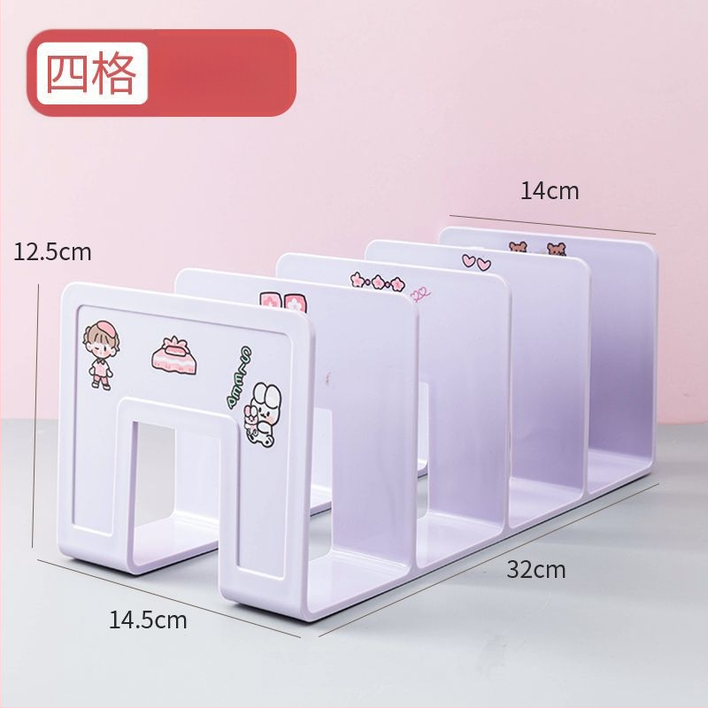 Plastikinis knygų laikiklis su daugiapakopine pertvara biure – modelis 388, grynoji masė 290 g, pakuotė 1 vnt